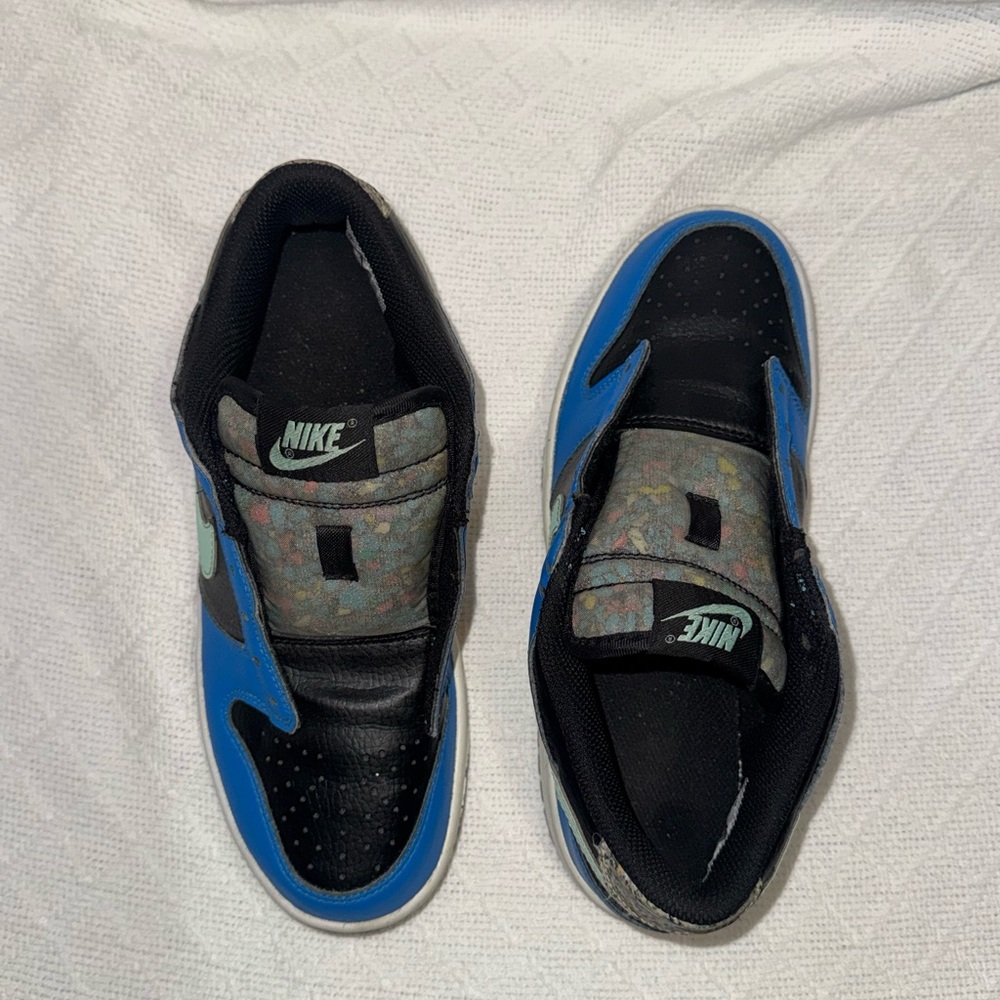 Nike Dunk Low SE ‘Black Light Photo Blue Mint Foam’ Size 6Y or Women’s 7.5 - Picture 4 of 11